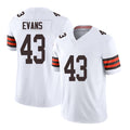 Cleveland #43 Evans Player Football V Neck Short Sleeve White Jersey Nate For Men Youth Women Gift