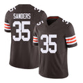 Cleveland #35 Sanders Player Football V Neck Short Sleeve Brown Jersey Raheim For Men Youth Women Gift
