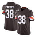 Cleveland #38 Carrico Player Football V Neck Short Sleeve Brown Jersey Reid For Men Youth Women Gift