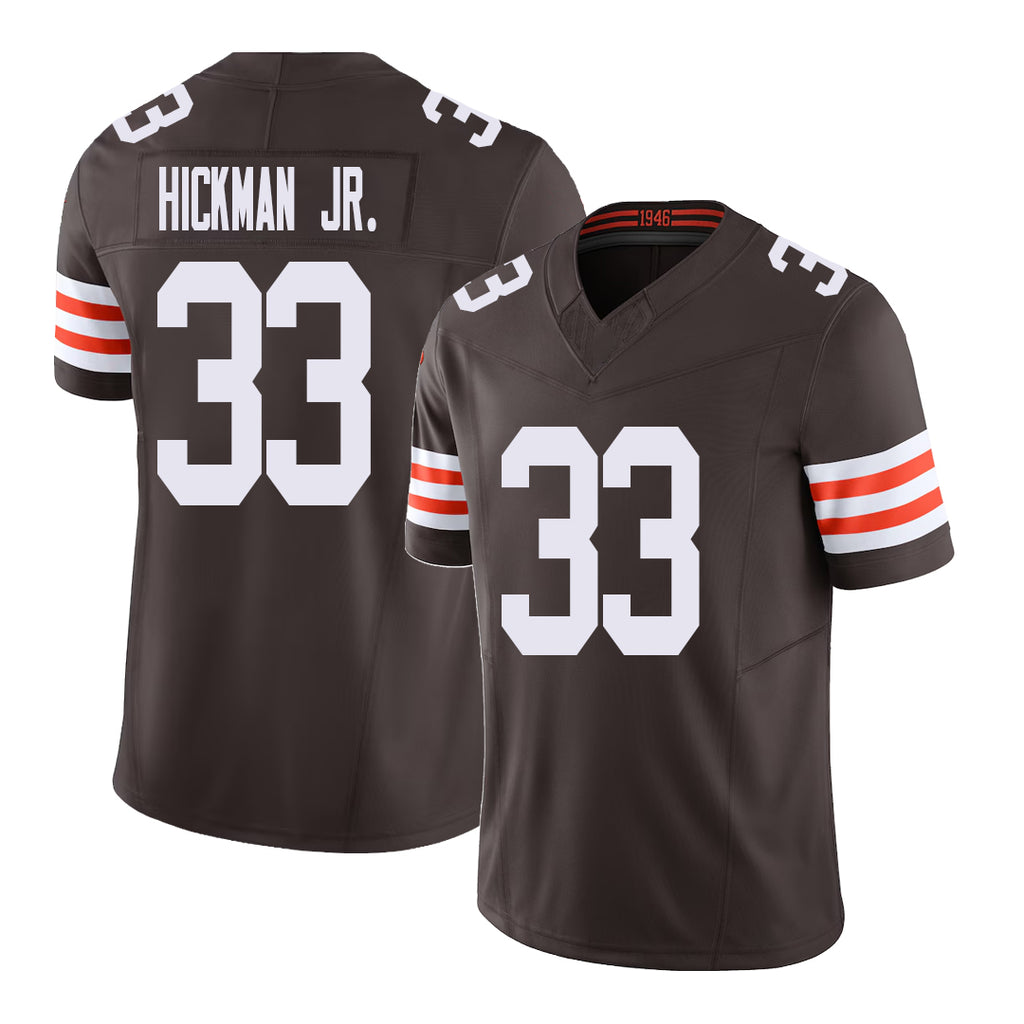 Cleveland #33 Hickman Jr. Player Football V Neck Short Sleeve Brown Jersey Ronnie For Men Youth Women Gift