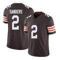 Cleveland #2 Sanders Player Football V Neck Short Sleeve Brown Jersey Shedeur For Men Youth Women Gift