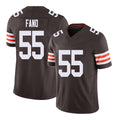 Cleveland #55 Fano Player Football V Neck Short Sleeve Brown Jersey Spencer For Men Youth Women Gift