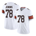 Cleveland #78 Jenkins Player Football V Neck Short Sleeve White Jersey Teven For Men Youth Women Gift