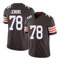 Cleveland #78 Jenkins Player Football V Neck Short Sleeve Brown Jersey Teven For Men Youth Women Gift