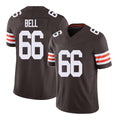 Cleveland #66 Bell Player Football V Neck Short Sleeve Brown Jersey Travis For Men Youth Women Gift