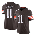 Cleveland #11 Avery Player Football V Neck Short Sleeve Brown Jersey Tre For Men Youth Women Gift