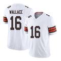 Cleveland #16 Wallace Player Football V Neck Short Sleeve White Jersey Tylan For Men Youth Women Gift