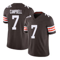 Cleveland #7 Campbell Player Football V Neck Short Sleeve Brown Jersey Tyson For Men Youth Women Gift