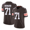 Cleveland #71 Howard Player Football V Neck Short Sleeve Brown Jersey Tytus For Men Youth Women Gift