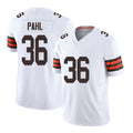 Cleveland #36 Pahl Player Football V Neck Short Sleeve White Jersey Wes For Men Youth Women Gift