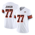Cleveland #77 Johnson Player Football V Neck Short Sleeve Jersey White Zion For Men Youth Women Gift