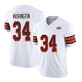 Cleveland #34 Washington Player Football V Neck Short Sleeve Jersey White Zion For Men Youth Women Gift