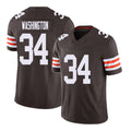 Cleveland #34 Washington Player Football V Neck Short Sleeve Brown Jersey Zion For Men Youth Women Gift