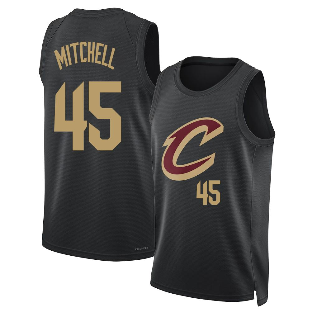 Cleveland #45 Mitchell Player Basketball Sleeveless Black Jersey Donovan For Adult Youth