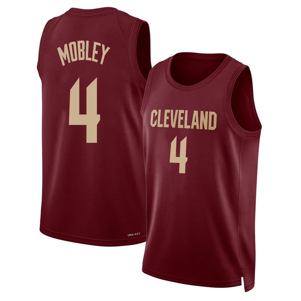 Cleveland #4 Mobley Player Basketball Sleeveless Wine Jersey Evan For Adult Youth