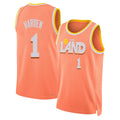 Cleveland #1 Harden Player Basketball Sleeveless Orange Jersey James For Adult Youth