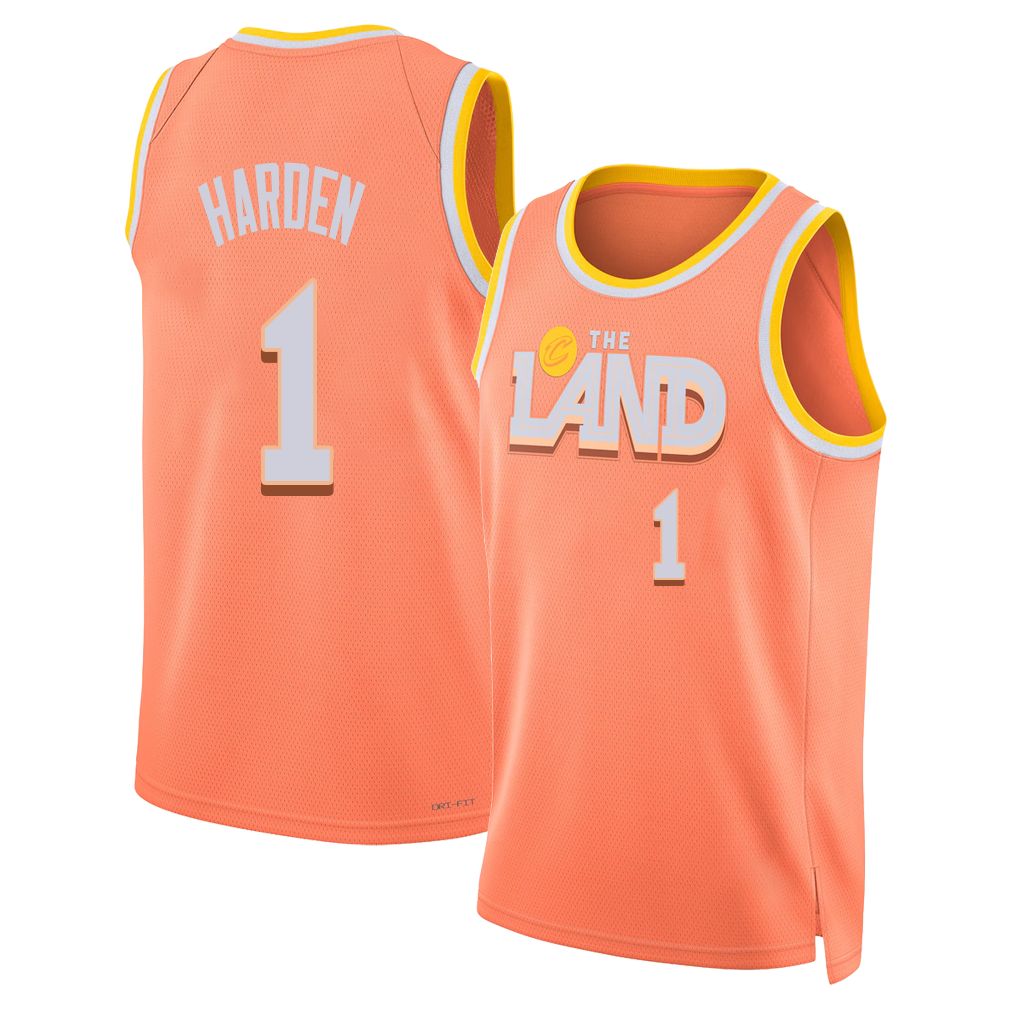 Cleveland #1 Harden Player Basketball Sleeveless Orange Jersey James For Adult Youth