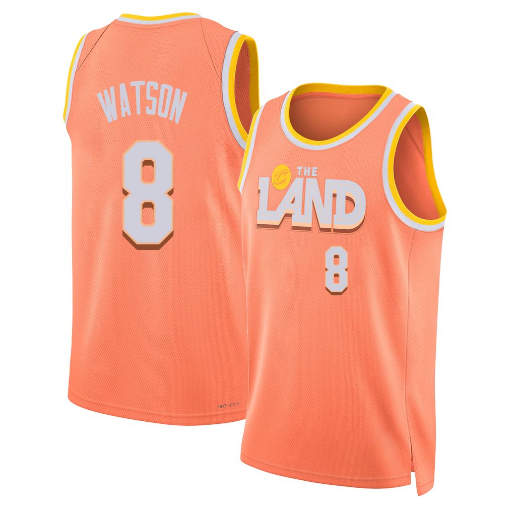 Cleveland #8 Watson Player Basketball Sleeveless Orange Jersey Peyton For Adult Youth