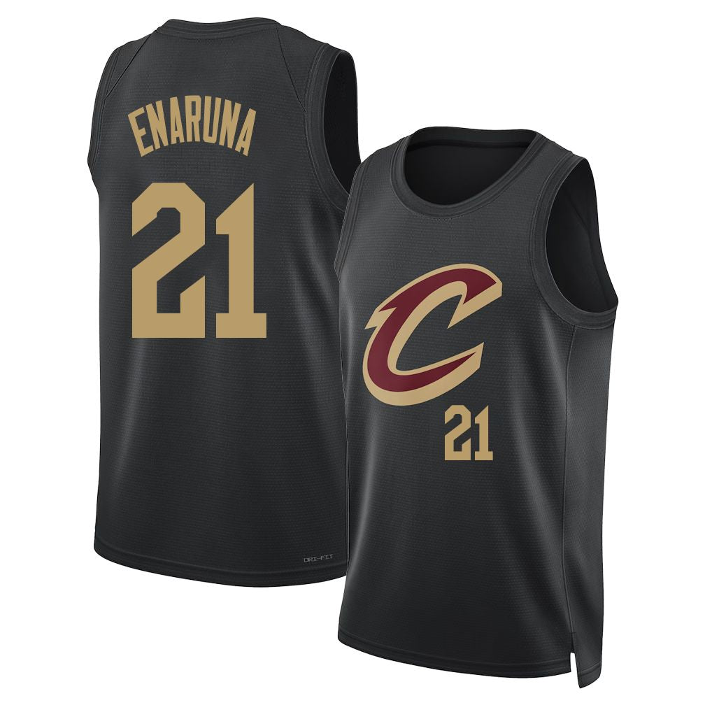 Cleveland #21 Enaruna Player Basketball Sleeveless Black Jersey Tristan For Adult Youth
