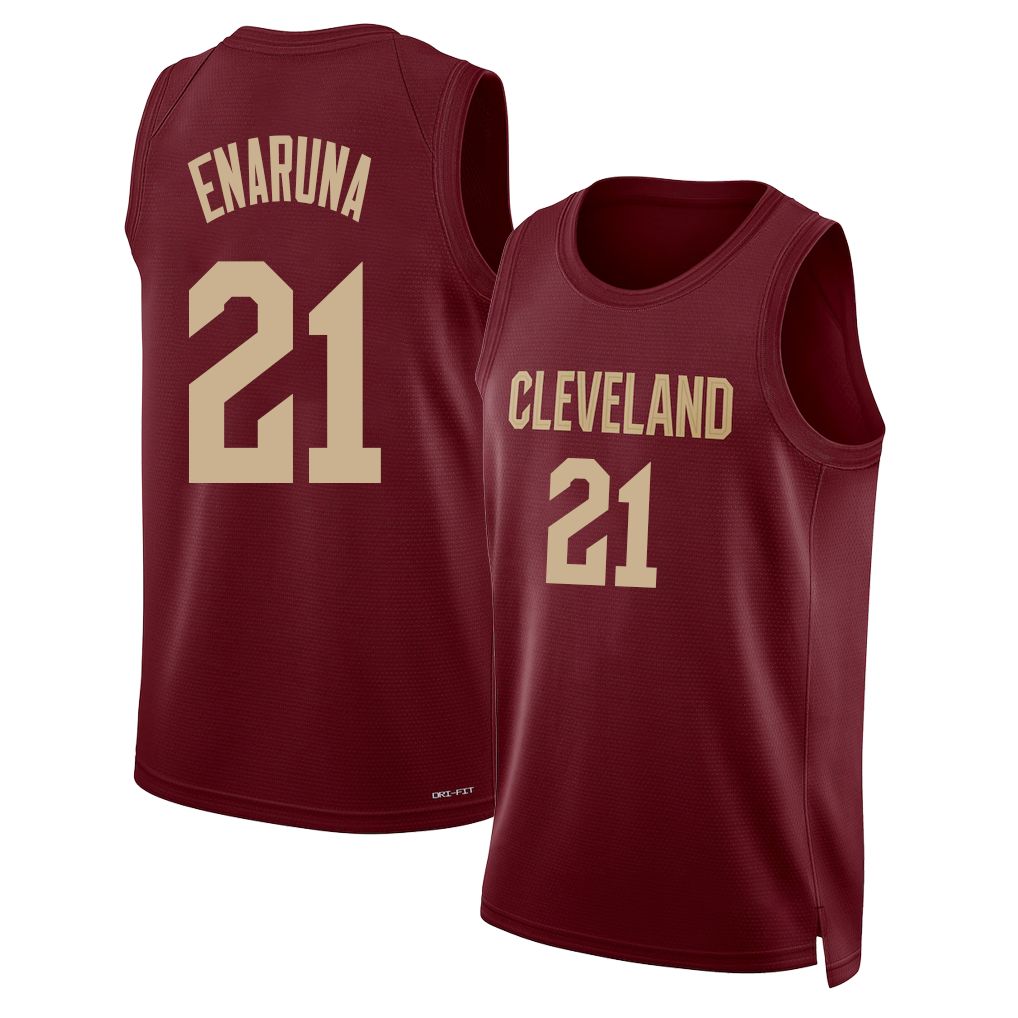 Cleveland #21 Enaruna Player Basketball Sleeveless Wine Jersey Tristan For Adult Youth