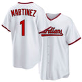 Cleveland #1 Martinez Player Baseball Short Sleeve White Jersey Angel For Men Women Youth Gift