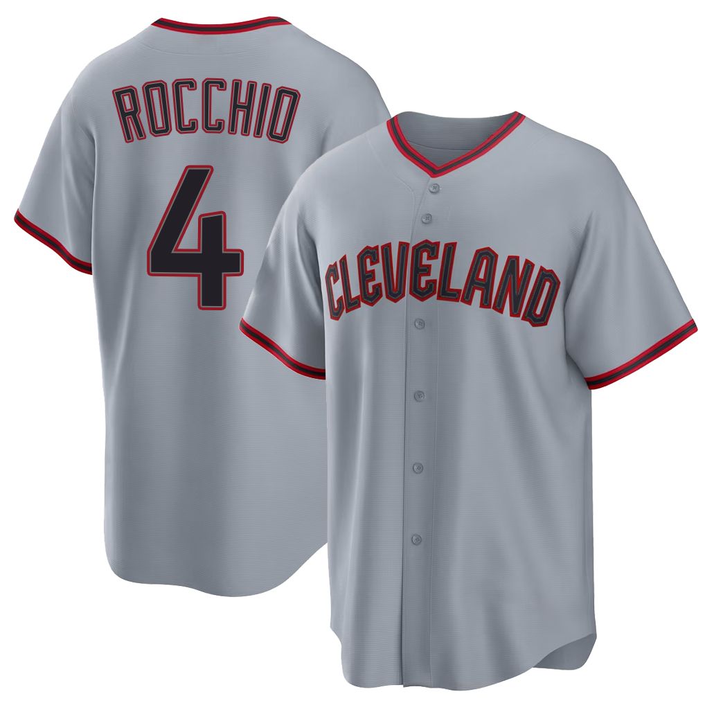 Cleveland #4 Rocchio Player Baseball Short Sleeve Gray Jersey Brayan For Men Women Youth Gift