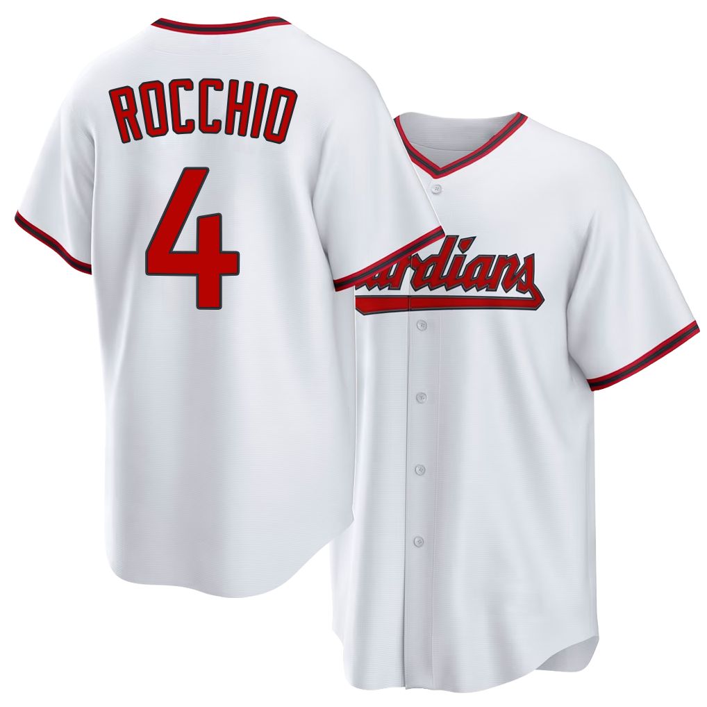 Cleveland #4 Rocchio Player Baseball Short Sleeve White Jersey Brayan For Men Women Youth Gift