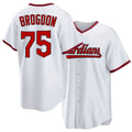 Cleveland #75 Brogdon Player Baseball Short Sleeve White Jersey Connor For Men Women Youth Gift