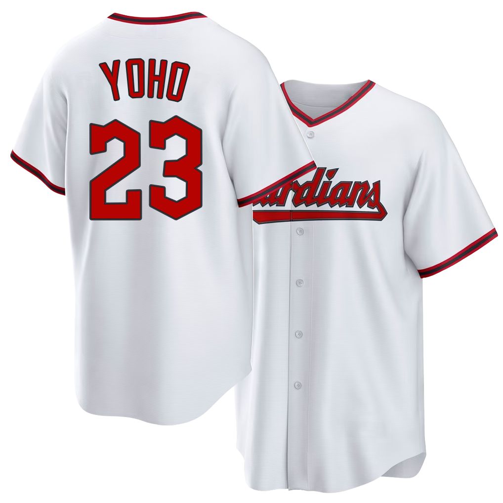 Cleveland #23 Yoho Player Baseball Short Sleeve White Jersey Craig For Men Women Youth Gift