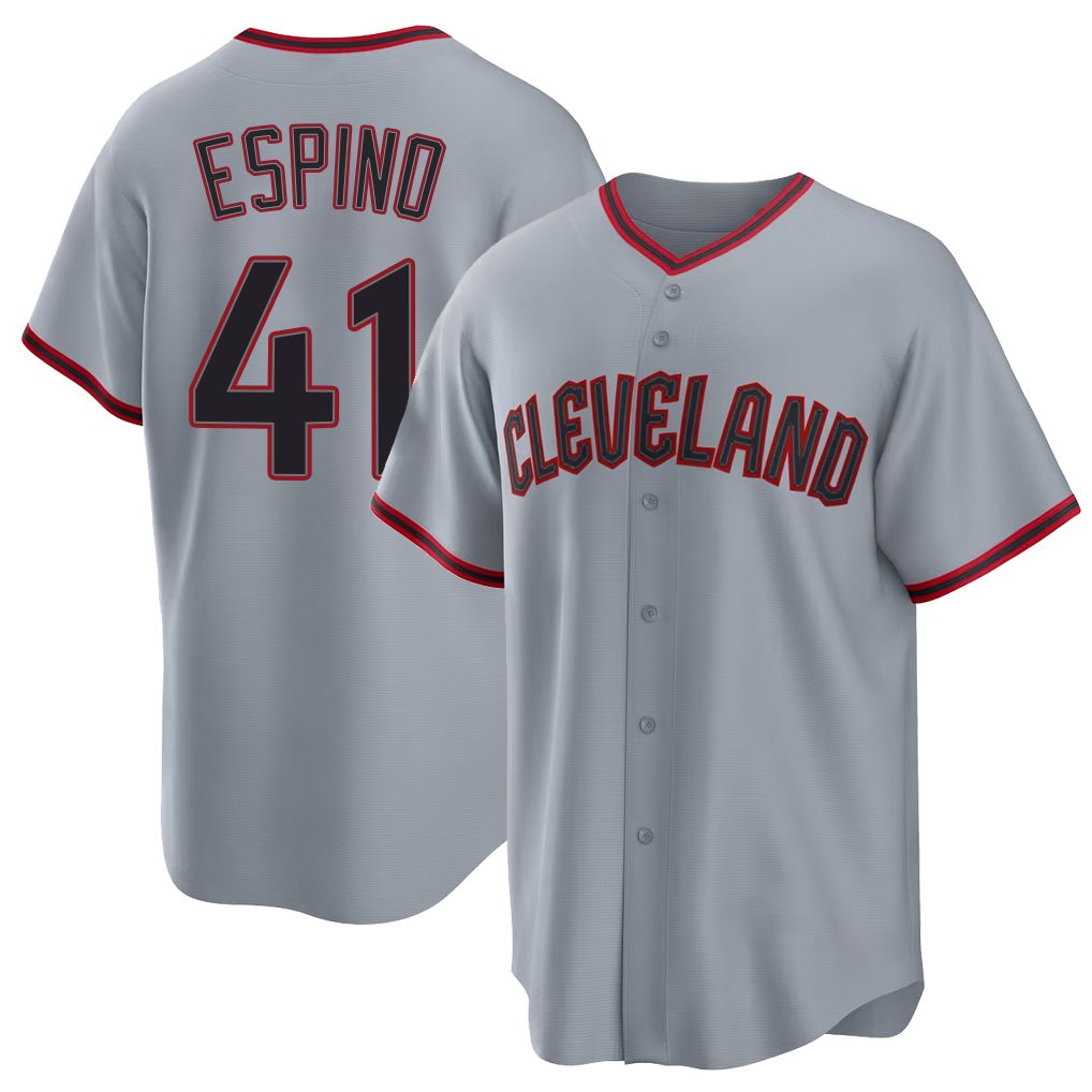 Cleveland #41 Espino Player Baseball Short Sleeve Gray Jersey Daniel For Men Women Youth Gift