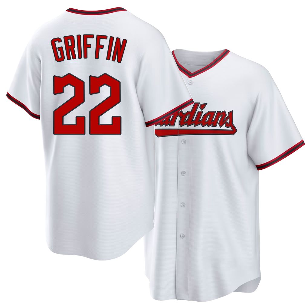 Cleveland #22 Griffin Player Baseball Short Sleeve White Jersey Foster For Men Women Youth Gift