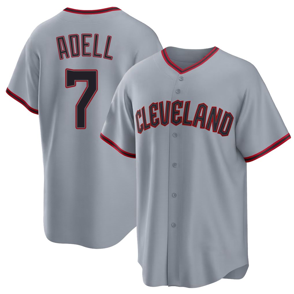 Cleveland #7 Adell Player Baseball Short Sleeve Gray Jersey Jo For Men Women Youth Gift
