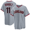 Cleveland #11 Ramirez Player Baseball Short Sleeve Gray Jersey Jose For Men Women Youth Gift