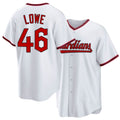 Cleveland #46 Lowe Player Baseball Short Sleeve White Jersey Nathaniel For Men Women Youth Gift