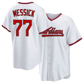 Cleveland #77 Messick Player Baseball Short Sleeve White Jersey Parker For Men Women Youth Gift