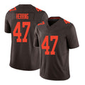 Cleveland #47 Herring Player Football V Neck Short Sleeve Brown Jersey Tyron For Men Youth Women Gift