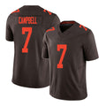 Cleveland #7 Campbell Player Football V Neck Short Sleeve Brown Jersey Tyson For Men Youth Women Gift