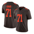 Cleveland #71 Howard Player Football V Neck Short Sleeve Brown Jersey Tytus For Men Youth Women Gift