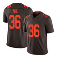 Cleveland #36  Pahl Player Football V Neck Short Sleeve Brown Jersey Wes For Men Youth Women Gift