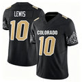 Colorado #10 Lewis Player College Football V Neck Short Sleeve Black Jersey Julian For Men Youth Women