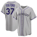 Colorado #37 Fulford Player Baseball Short Sleeve Gray Jersey Braxton For Men Women Youth Gift