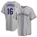 Colorado #16 Carrigg Player Baseball Short Sleeve Gray Jersey Cole For Men Women Youth Gift