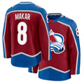 Mens Colorado #8 Makar Player Ice hockey Long Sleeve Burgundy Cale Jersey