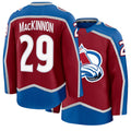 Mens Colorado #29 MacKinnon Player Ice hockey Long Sleeve Burgundy Nathan Jersey