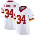 Washington #34 Hamilton Player Football V Neck Short Sleeve White Jersey Antonio For Men Youth Women Gift