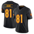 Washington #81 Monk Player Football V Neck Short Sleeve Black Jersey Art For Men Youth Women Gift