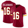 Washington #16 Kaliakmanis Player Football V Neck Short Sleeve Red Jersey Athan For Men Youth Women Gift