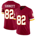 Washington #82 Sinnott Player Football V Neck Short Sleeve Red Jersey Ben For Men Youth Women Gift