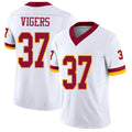 Washington #37 Vigers Player Football V Neck Short Sleeve White Jersey Car'lin For Men Youth Women Gift