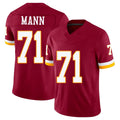 Washington #71 Mann Player Football V Neck Short Sleeve Red Jersey Charles For Men Youth Women Gift